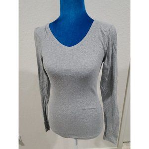 No Boundaries Gray Ribbed Longsleeve Shirt Top Size S